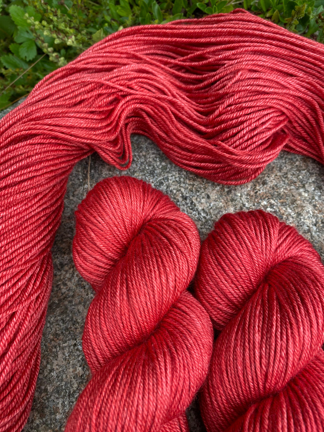 Rød Høstrose - Tykk silkeull